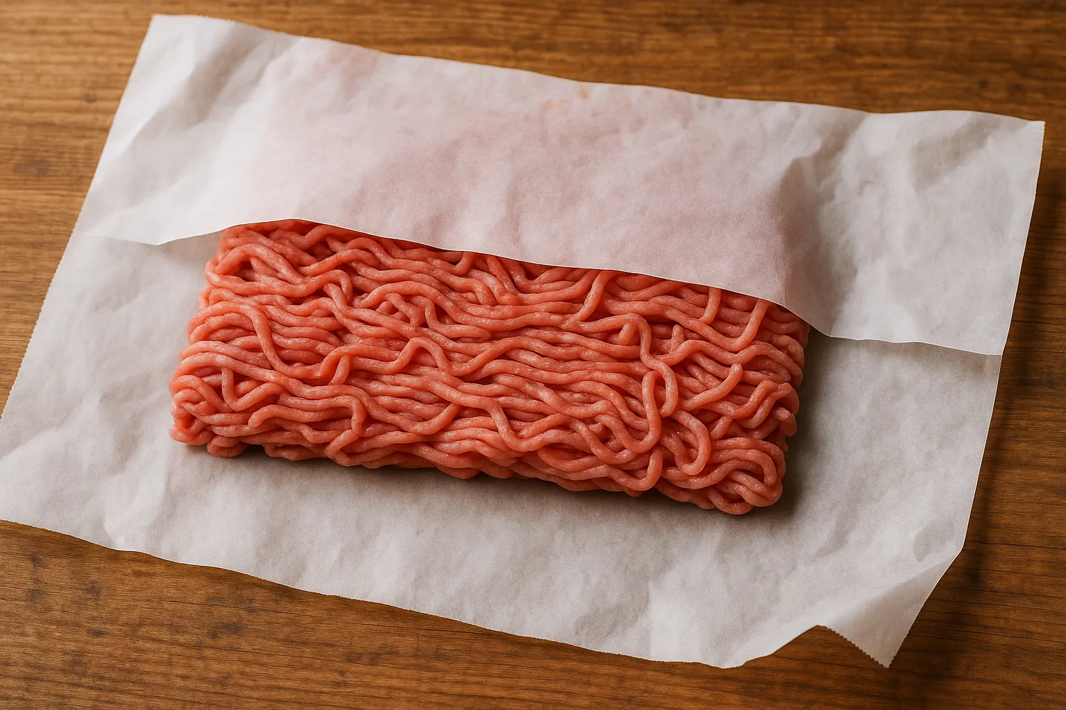 Et billede, der illustrerer oksekød: råt oksekød med rige røde nuancer og marbling, egnet som visuel til en artikel om oksekød.