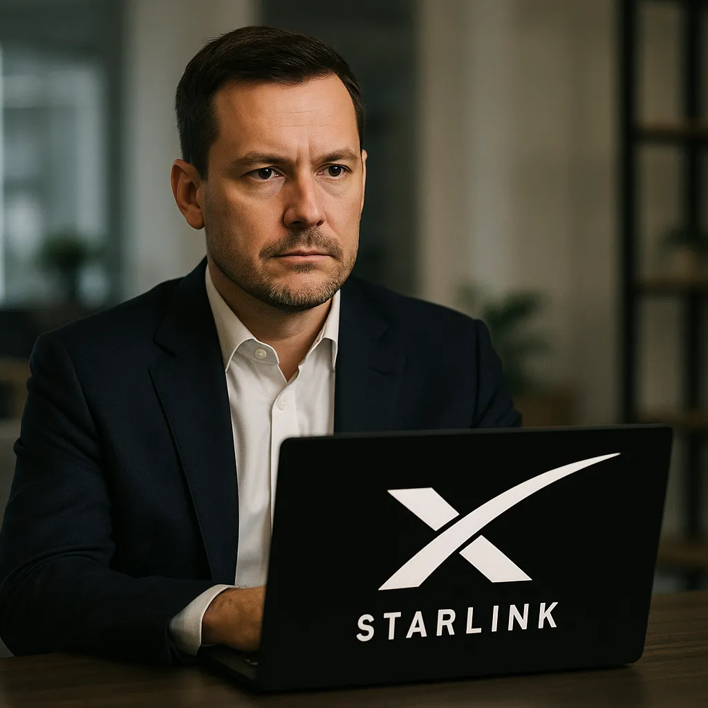 Et billede relateret til Starlink og Elon Musk, der viser Starlink-satellitter i bane omkring Jorden eller en stiliseret netværksvisualisering af satellitinternet. Indeholder relevante søgeord til artiklen: Starlink, satellitinternet, Elon Musk.