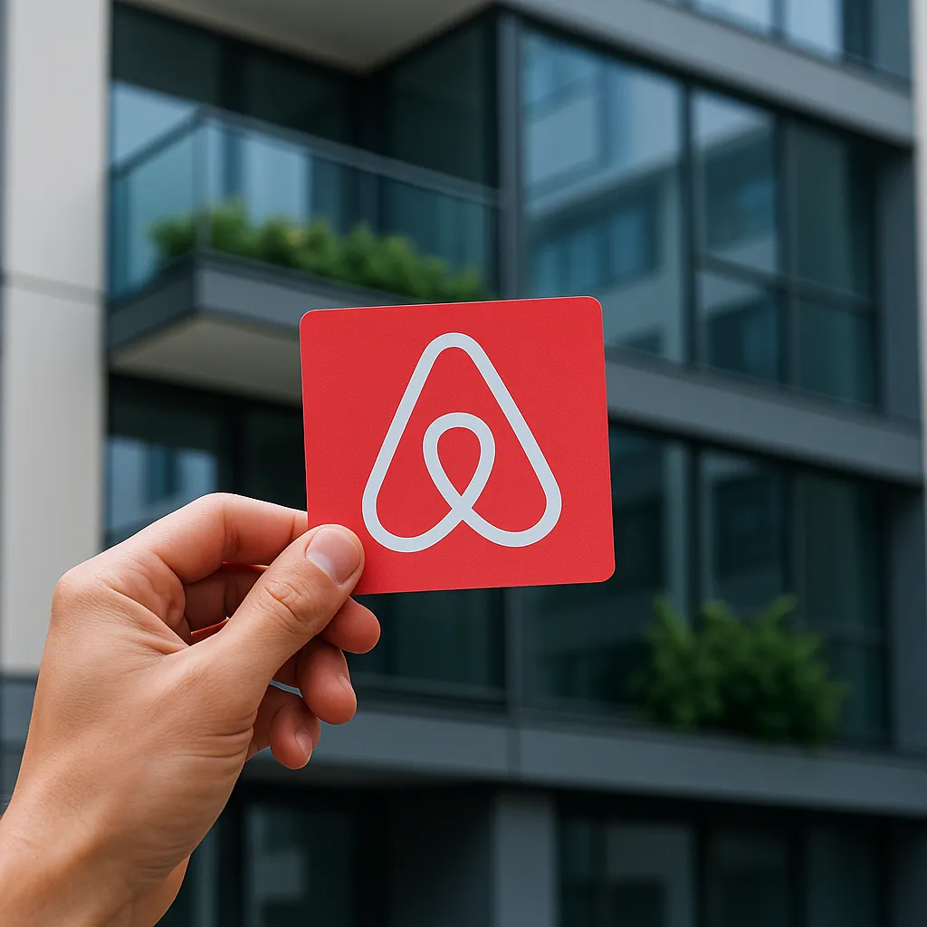 En typisk Airbnb-lejlighed vist frem med et moderne, hyggeligt interiør: soveværelse med bløde textiles samt åben opholdsrum og køkken, der giver indtryk af komfort og hjemlighed, passende til en artikel om Airbnb.