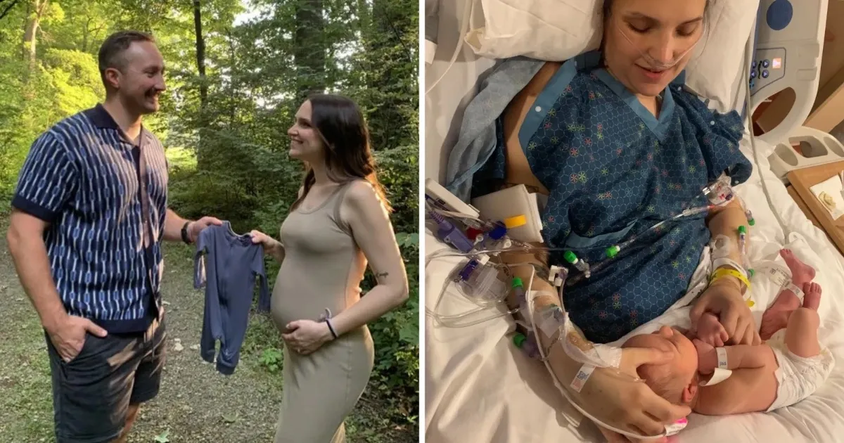 Et skærmbillede fra TikTok-appen, der viser en videoafspiller i midten og de typiske interaktionsknapper nederst (like, kommentarer, del). Farvepaletten og UI stemmer overens med TikTok-designet. Billedet relaterer sig til artiklen om naturlig fødsel og inkluderer søgeordet naturlig-foedsel.