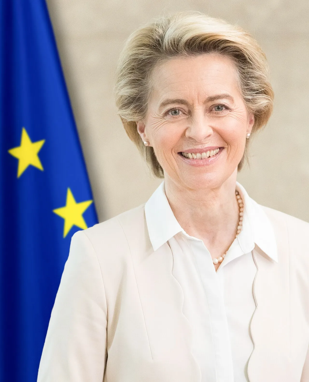 A cropped version of Ursula von der Leyen's official portrait, emphasizing her presidential role.