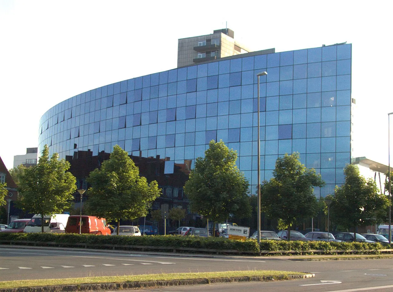 Odense Universitetshospitals patienthotel. Billedet er taget i forbindelse med udvidelse af bygningen (maj 2010).
