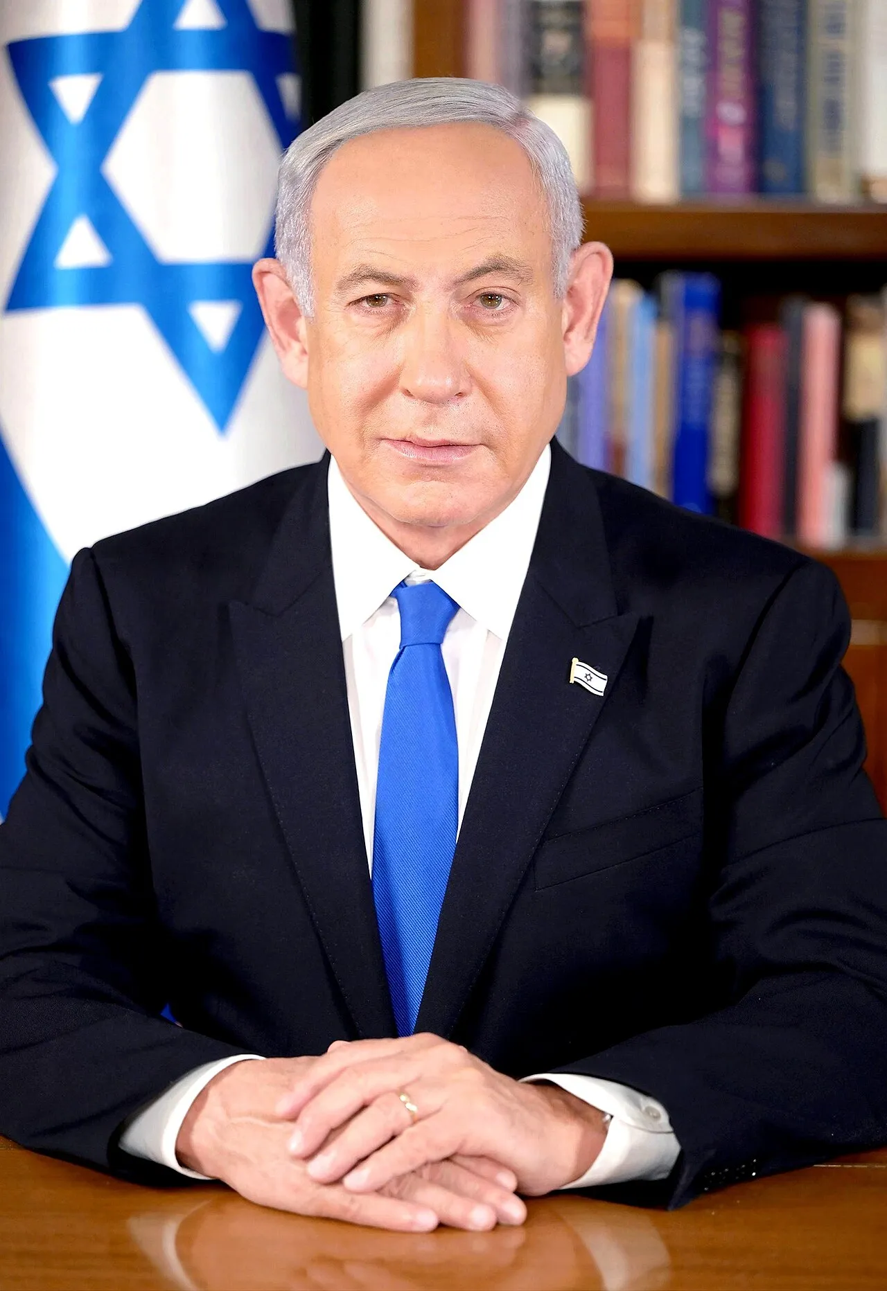 Officielt portræt af Israels 9. premierminister, Benjamin Netanyahu. Billedet er taget i februar 2023.