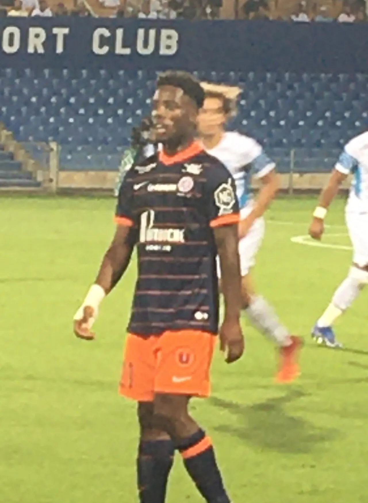 Elye Wahi ses i aktion under en Ligue 1-kamp mellem Montpellier HSC og Olympique de Marseille den 8. august 2021. Kampen endte 3-2 til OM.