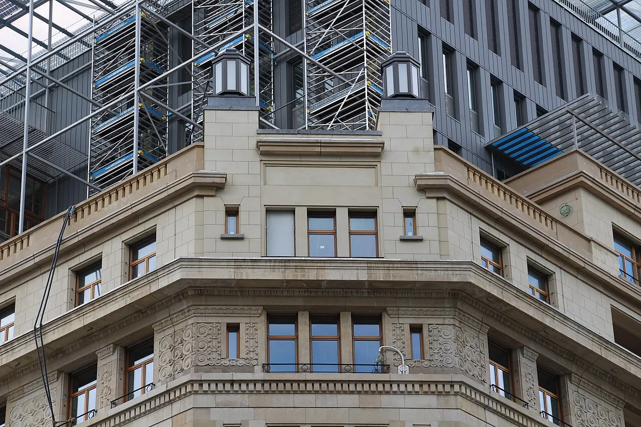 Europa-bygningen i Bruxelles set i juni 2015, før den stod færdig i december 2016. Billedet viser den karakteristiske arkitektur i EU-kvarteret.