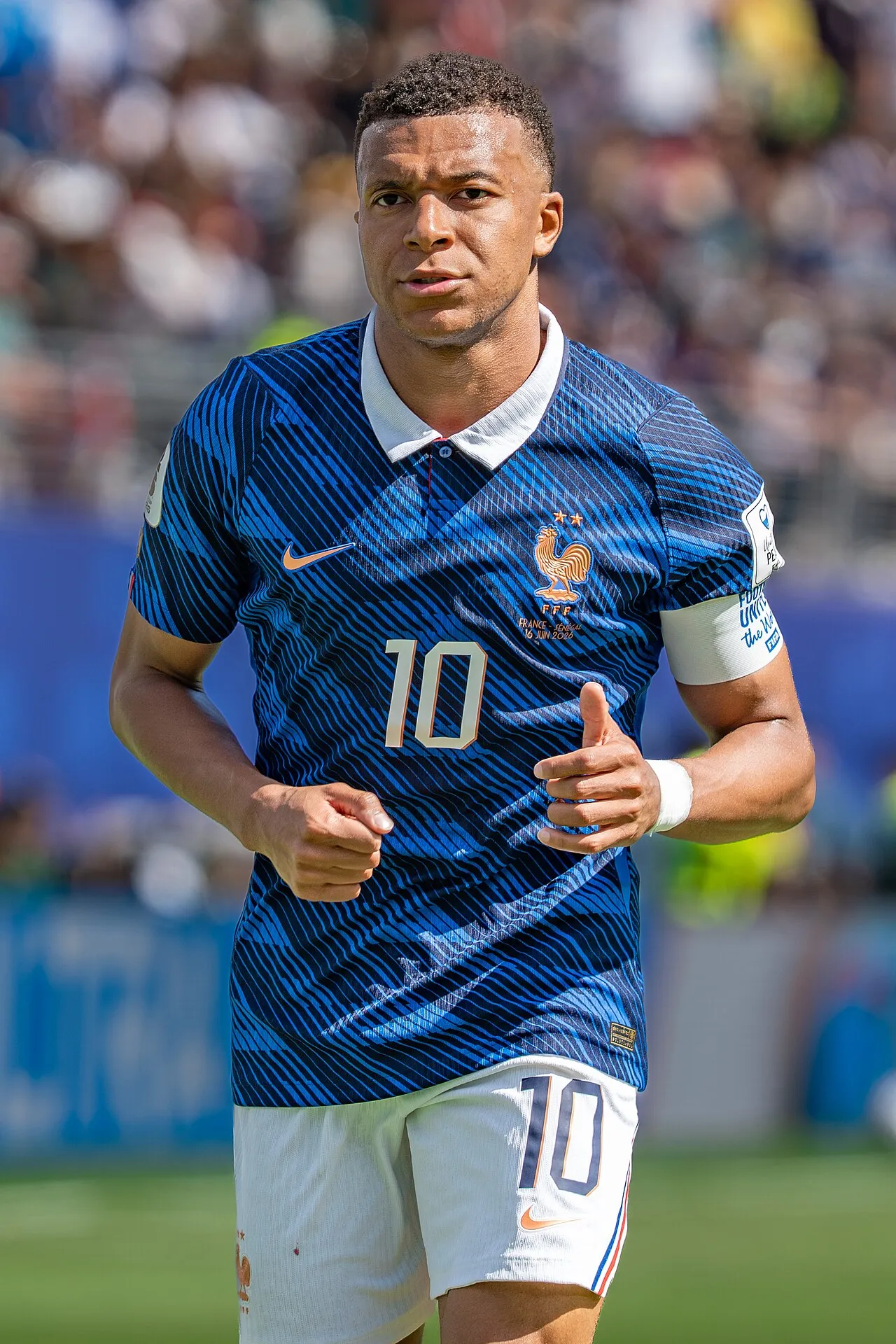 Kylian Mbappe under kampen mellem Frankrig og Senegal den 16. juni 2026 ved 2026 FIFA World Cup på NY/NJ Stadium i East Rutherford, NJ. Billedet viser Mbappe i fuld aktion.