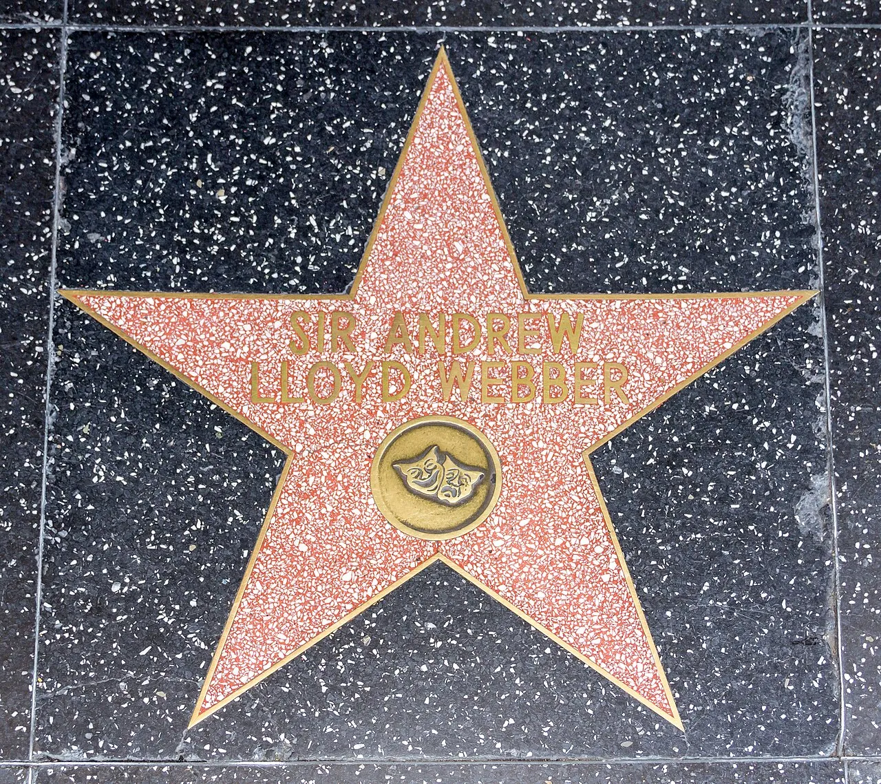 Stjerne på Hollywood Boulevard i Los Angeles, California, USA. Billedet viser Sir Andrew Lloyd Webber.